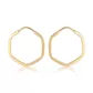 Brinco De Ouro 18k Argola Plus Hexágono P