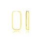 Brinco De Ouro 18k Argola Retangular Com 24mm