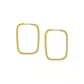 Brinco De Ouro 18k Argola Retangular Slim M
