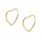 Brinco De Ouro 18k Argola Slim Coração G