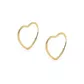 Brinco De Ouro 18k Argola Slim Coração P