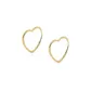 Brinco De Ouro 18k Argola Slim Coração PP