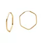 Brinco De Ouro 18k Argola Wide Hexágono PP