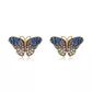 Brinco De Ouro 18k Borboleta Azul