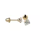 Brinco De Ouro 18k Com Pedra De Zircônia De 3mm