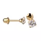 Brinco De Ouro 18k Com Pedra De Zircônia De 4mm