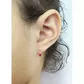 Brinco De Ouro 18k Com Pedra De Zircônia Rubi Coração 3mm