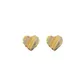 Brinco De Ouro 18k Coração Diamantado Tricolor De 8,0mm 