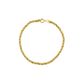 Pulseira De Ouro 18k Corda Tricolor De 4,5mm Com 19cm