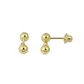 Brinco De Ouro 18k Duas Bolinhas De 3mm