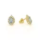 Brinco De Ouro 18k Gota Azul com Zircônias