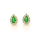 Brinco De Ouro 18k Gota Verde com Zircônias