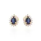 Brinco De Ouro 18k Mademoiselle Azul Com Zircônias 