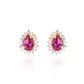Brinco De Ouro 18k Mademoiselle Vermelho Com Zircônias 