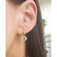 Brinco De Ouro 18k Meia argola com olho grego de zircônia