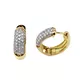 Brinco De Ouro 18k Meia Argola Com Zircônias