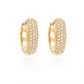 Brinco De Ouro 18k Meia Argola Com Zircônias Vazado