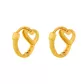 Brinco De Ouro 18k Meia argola coração em ouro branco