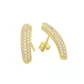 Brinco De Ouro 18k Meia Argola Cravina Plus Com Zircônias 