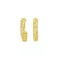 Brinco De Ouro 18k Meia Argola Diamantada