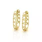 Brinco De Ouro 18k Meia Argola Geométrica