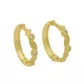 Brinco De Ouro 18k Meia argola Lírio Encantado