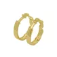Brinco De Ouro 18k Meia argola Lírio Encantado
