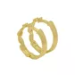 Brinco De Ouro 18k Meia argola Lírio Encantado