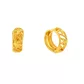 Brinco De Ouro 18k Meia argola trabalhada com flor