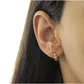 Brinco De Ouro 18k Meia argola trabalhada com flor