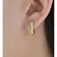 Brinco De Ouro 18k Meia Argola Trabalhada De 15mm