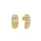 Brinco De Ouro 18k Meia Argola Tricolor de 1,6cm