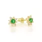 Brinco De Ouro 18k Sol Verde de Zircônias