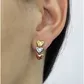 Brinco De Ouro 18k Três Corações Tricolores
