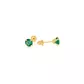 Brinco De Ouro 18k Zircônia Esmeralda De 3mm