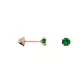 Brinco De Ouro 18k Zircônia Esmeralda De 3mm