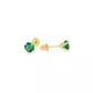 Brinco De Ouro 18k Zircônia Esmeralda De 4mm