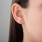 Brinco De Ouro Branco 18k Com Pedra De Zircônia De 4mm