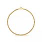 Pulseira De Ouro 18k Corda Tricolor De 2,1mm Com 16cm