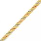 Pulseira De Ouro 18k Corda Tricolor De 2,1mm Com 16cm