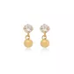 Brinco infantil de Ouro 18k Bolinha Com Pedra De Zircônia De 3mm