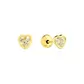 Brinco Infantil De Ouro 18k Coração de Zircônia Branca 3mm