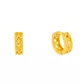 Brinco Infantil De Ouro 18k Meia Argola Trabalhada Vazada