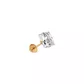 Brinco Masculino Individual De Ouro 18k Com Pedra De Zircônia Carrê De 3mm