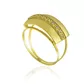 Anel De Ouro 18k Chapéu Com Zircônias