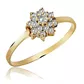 Anel De Ouro 18k Chuveiro Flor Com Zircônias