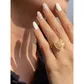 Anel de Ouro 18k Coração Grande Com Zircônias