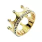 Anel De Ouro 18k Coroa Com Pedras