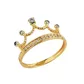 Anel De Ouro 18k Coroa Princess Com Zircônias
