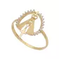 Anel De Ouro 18k Nossa Senhora Cravejado De Zircônia